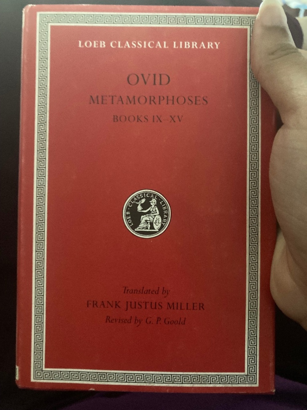 OVID IV: METAMORPHOSES, BOOKS IX-XV (LOEB CLASSICAL By G. P. Goold - Hardcover